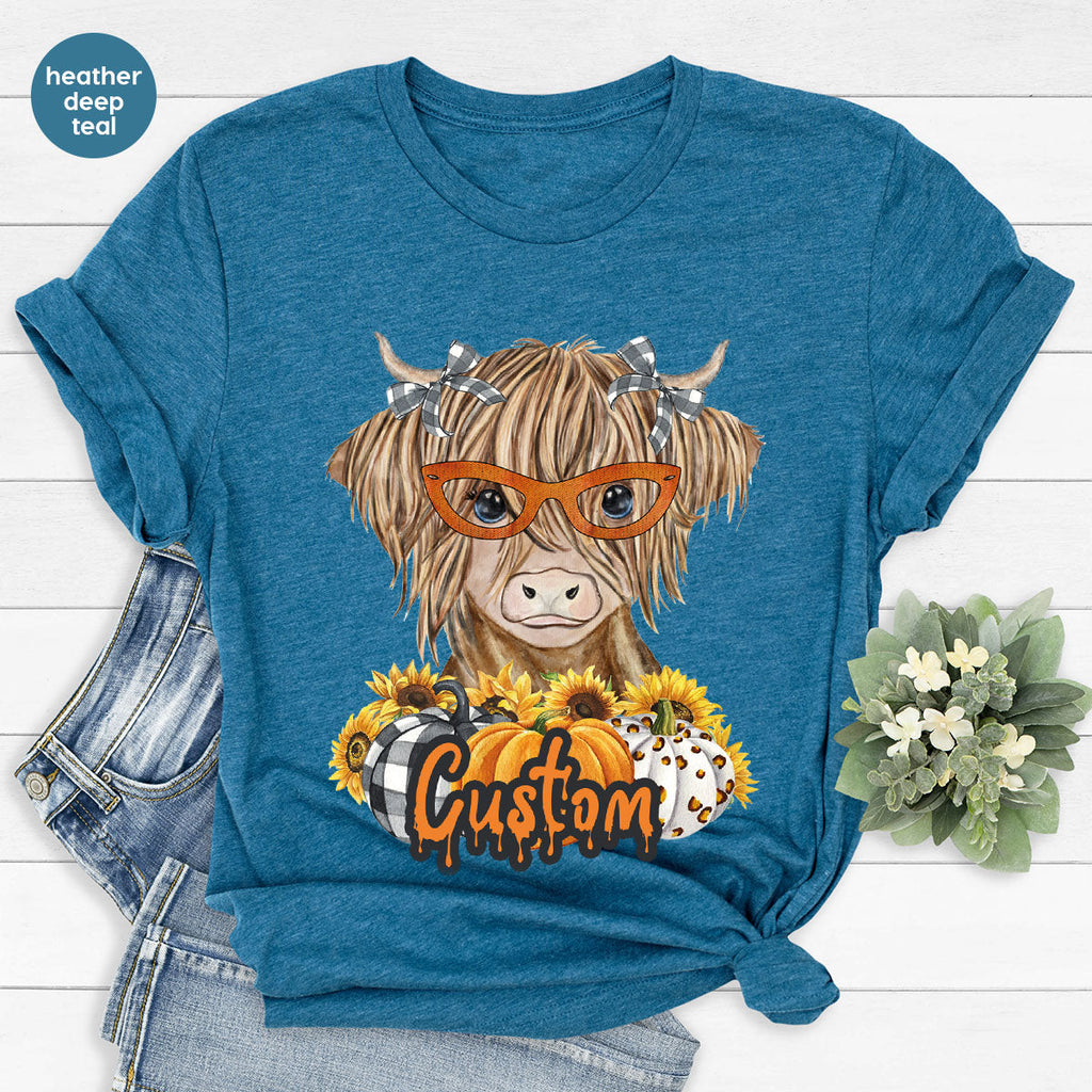 Custom Cow Shirt, Fall Graphic Tees, Personalized Farmer product image 36