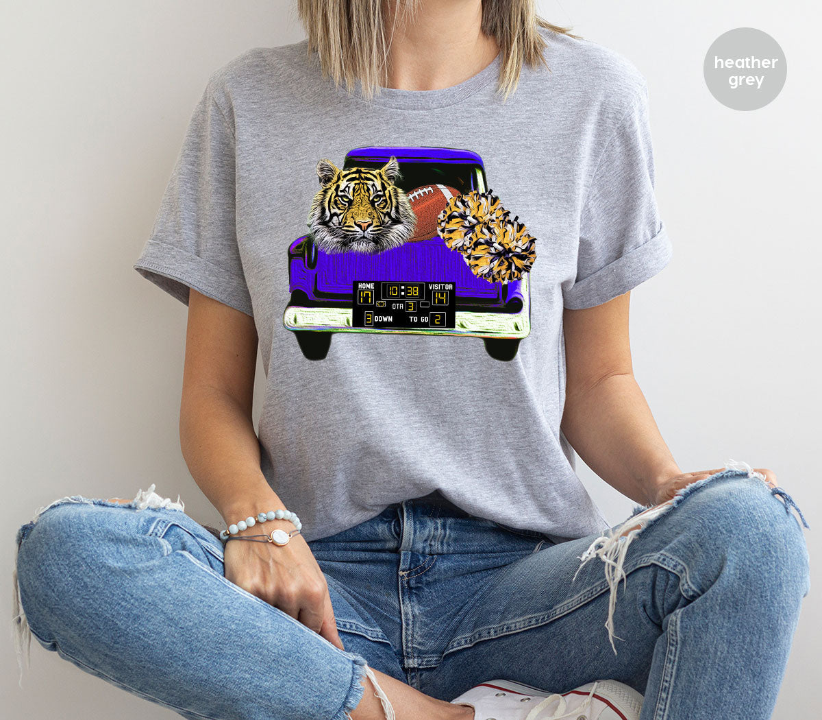 Football Truck Shirt, Tiger Graphic Tees, Mom TShirt, Gifts product image 11