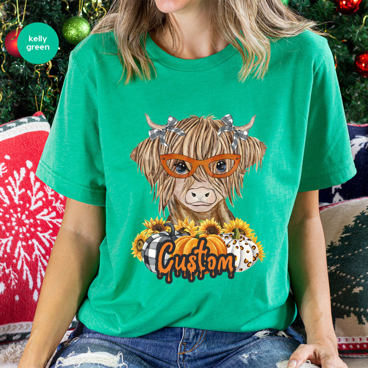 Custom Cow Shirt, Fall Graphic Tees, Personalized Farmer product image 39
