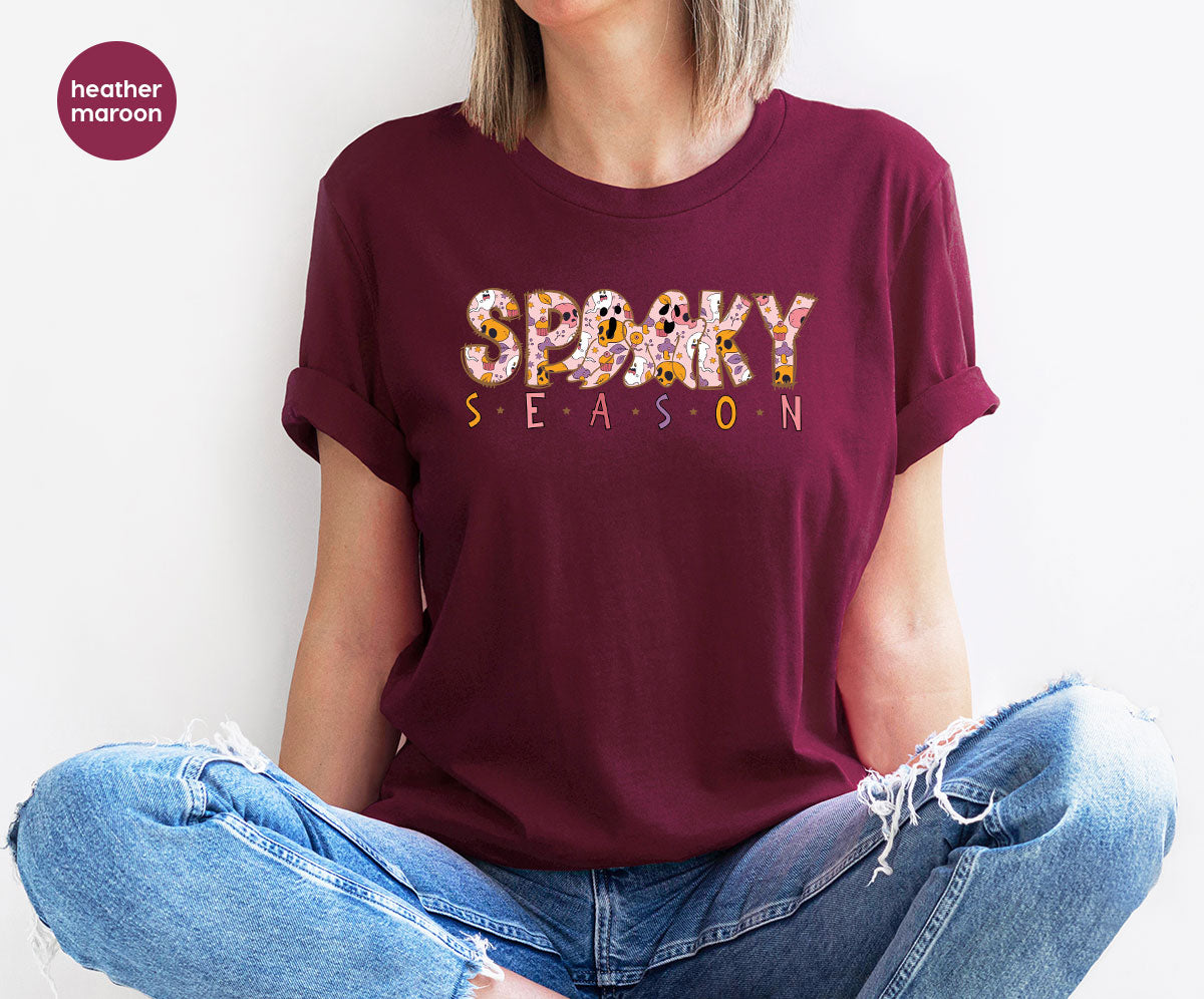 Ghost Graphic Tees, Cute Kid Halloween Shirt, Spooky product image 51