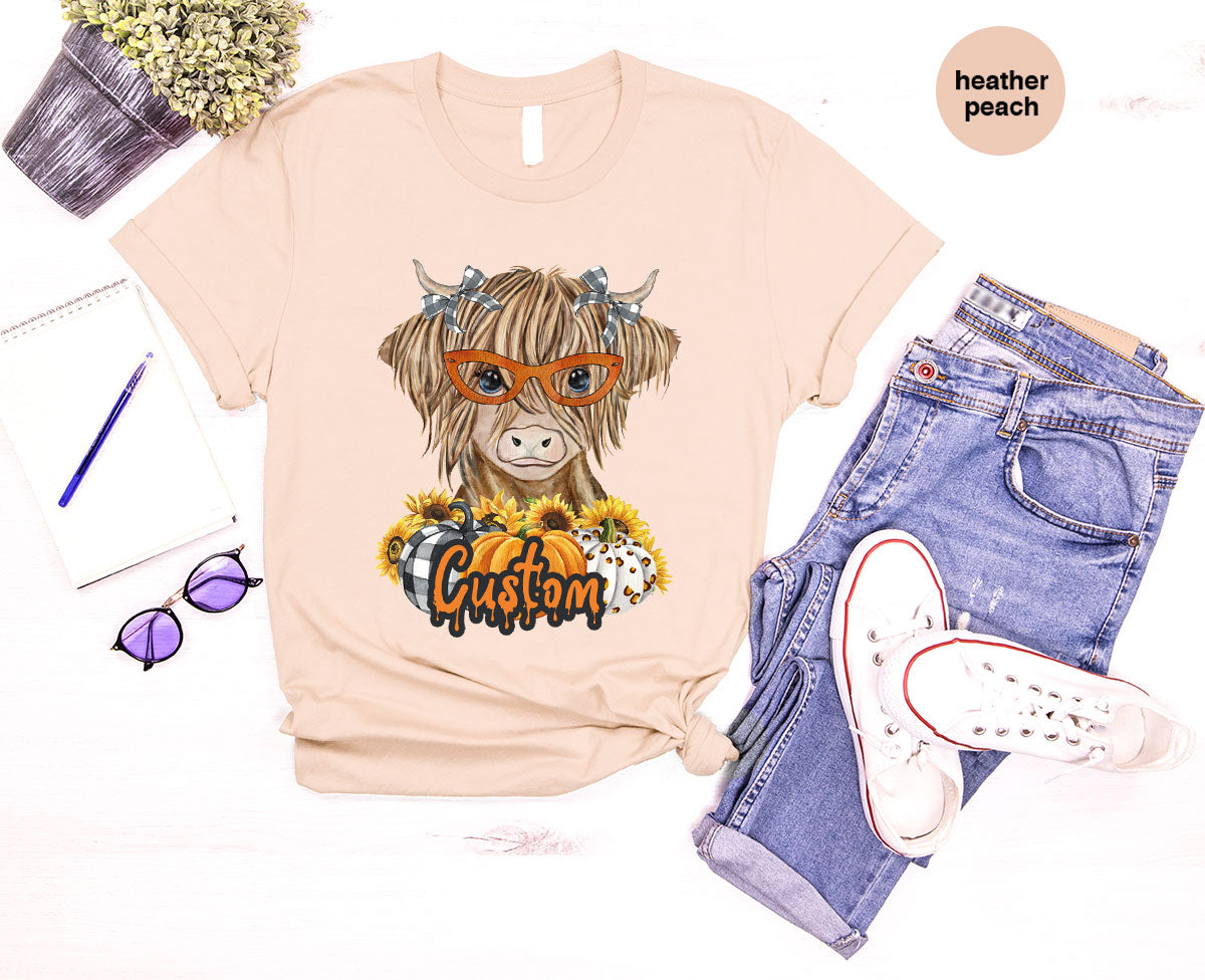 Custom Cow Shirt, Fall Graphic Tees, Personalized Farmer product image 44