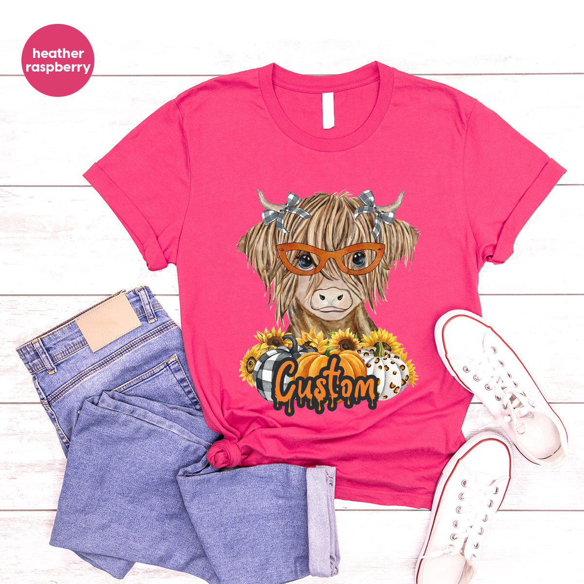 Custom Cow Shirt, Fall Graphic Tees, Personalized Farmer product image 45
