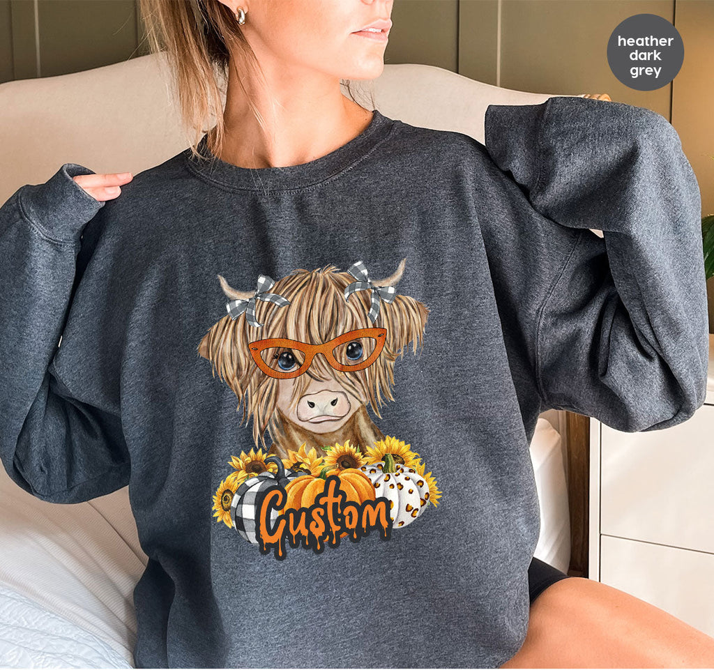 Custom Cow Shirt, Fall Graphic Tees, Personalized Farmer product image 48