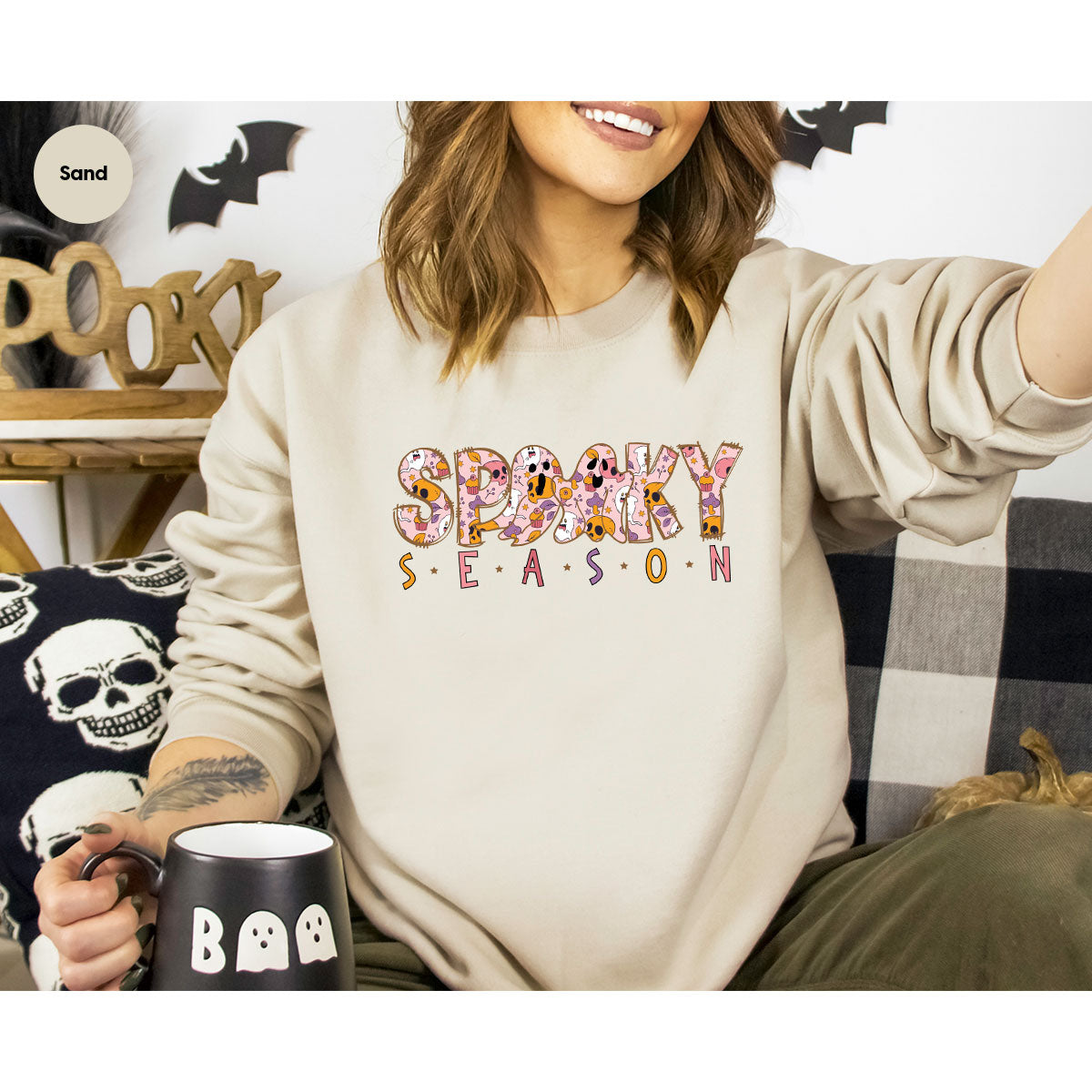 Ghost Graphic Tees, Cute Kid Halloween Shirt, Spooky product image 59