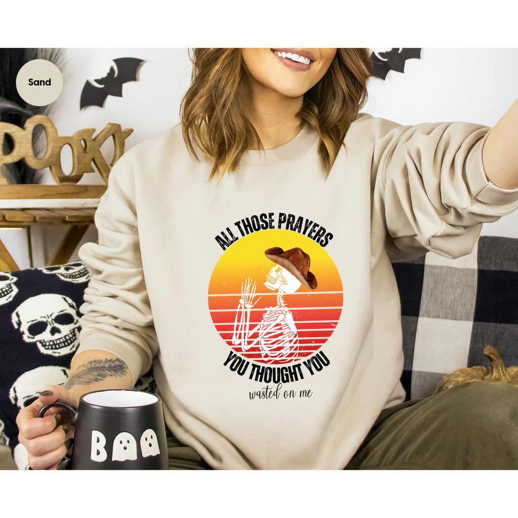 Halloween Crewneck Sweatshirt, Vintage Skeleton Shirt product image 71
