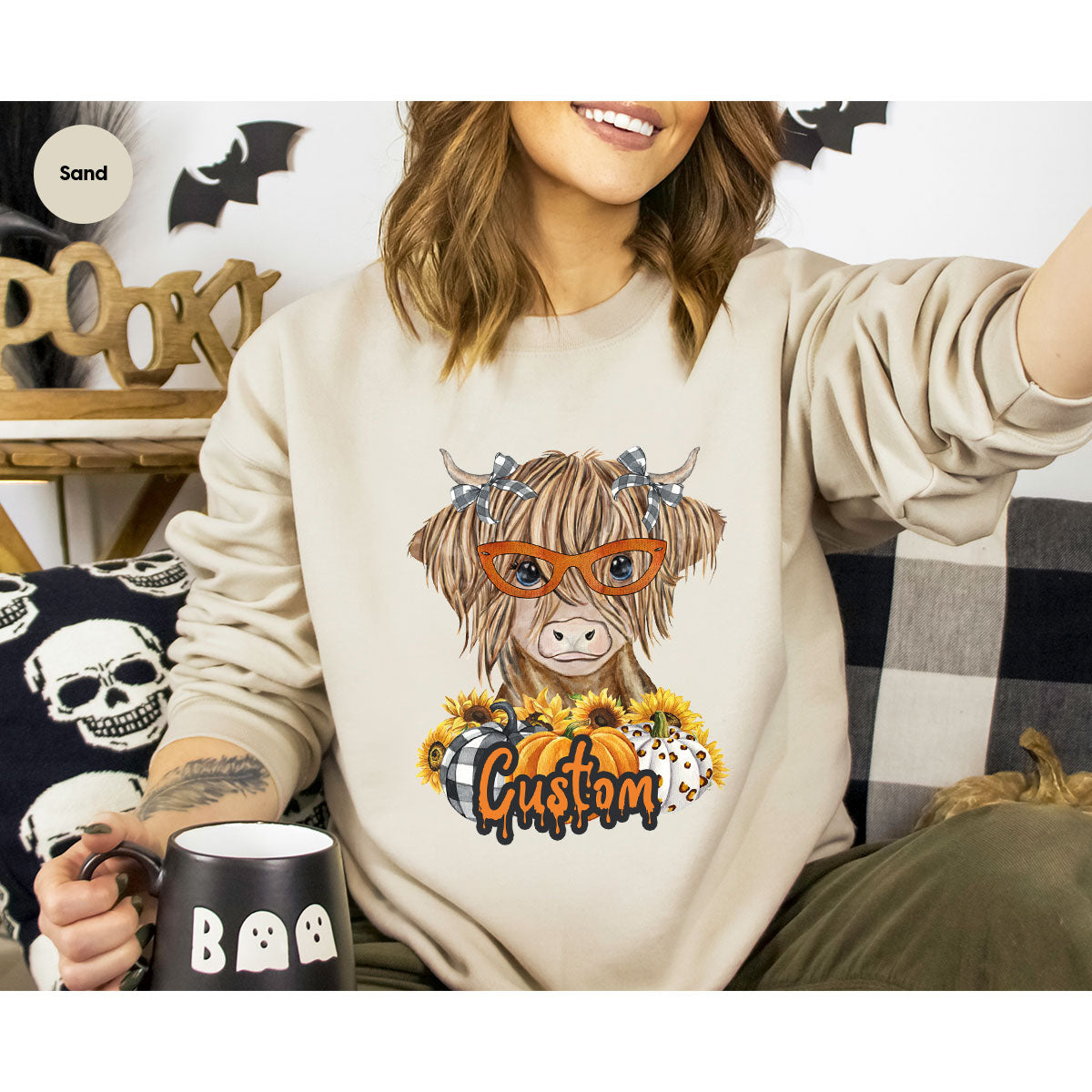 Custom Cow Shirt, Fall Graphic Tees, Personalized Farmer product image 49