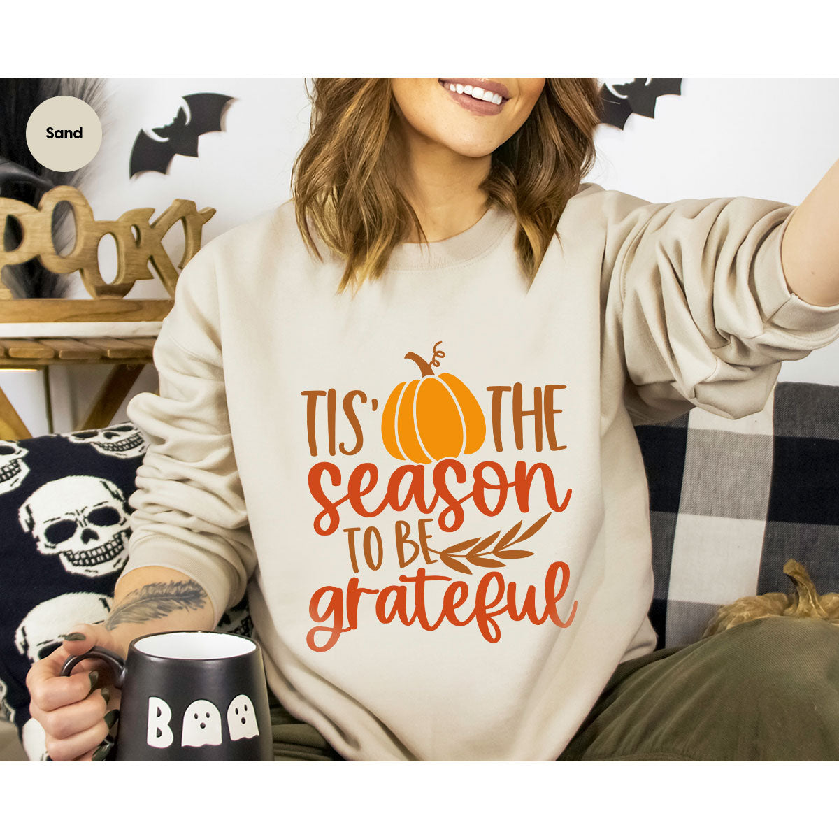 Fall T-Shirt, Autumn Crewneck Sweatshirt, Thanksgiving product image 54