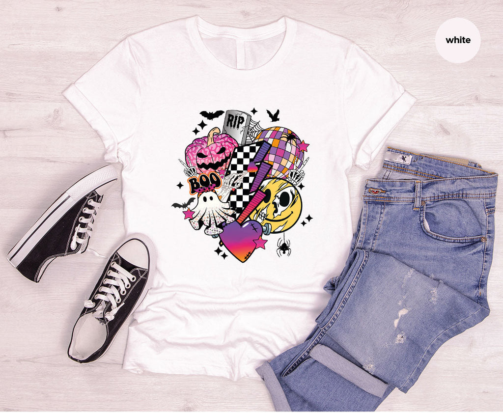Retro Halloween Shirt, Spooky Pumpkin Cool Checkered Outfit product image 55