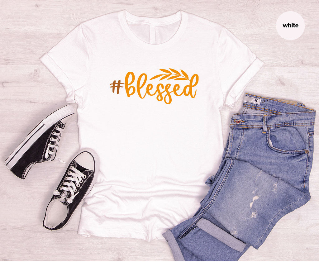 Cute Blessed T-Shirt, Fall Leaves Graphic Tees, Gift for product image 18
