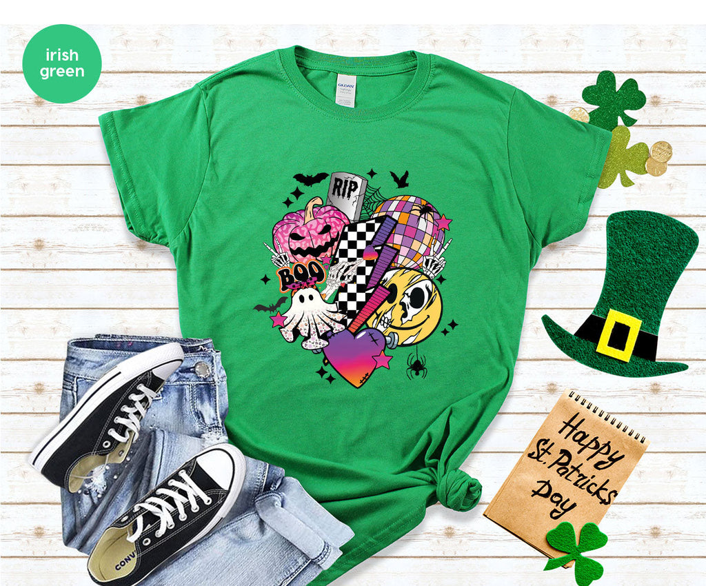 Retro Halloween Shirt, Spooky Pumpkin Cool Checkered Outfit product image 38