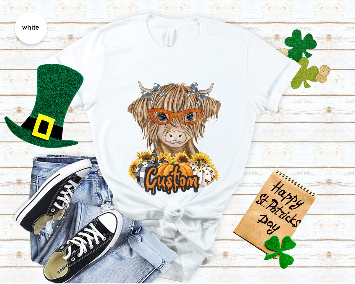 Custom Cow Shirt, Fall Graphic Tees, Personalized Farmer product image 52