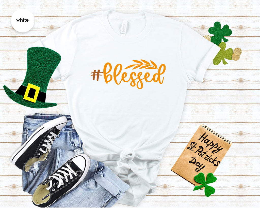 Cute Blessed T-Shirt, Fall Leaves Graphic Tees, Gift for product image 15