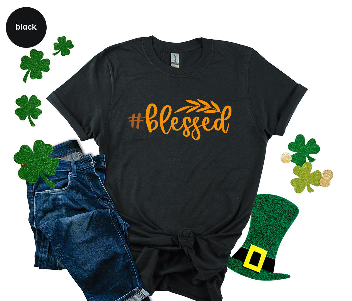 Cute Blessed T-Shirt, Fall Leaves Graphic Tees, Gift for product image 14