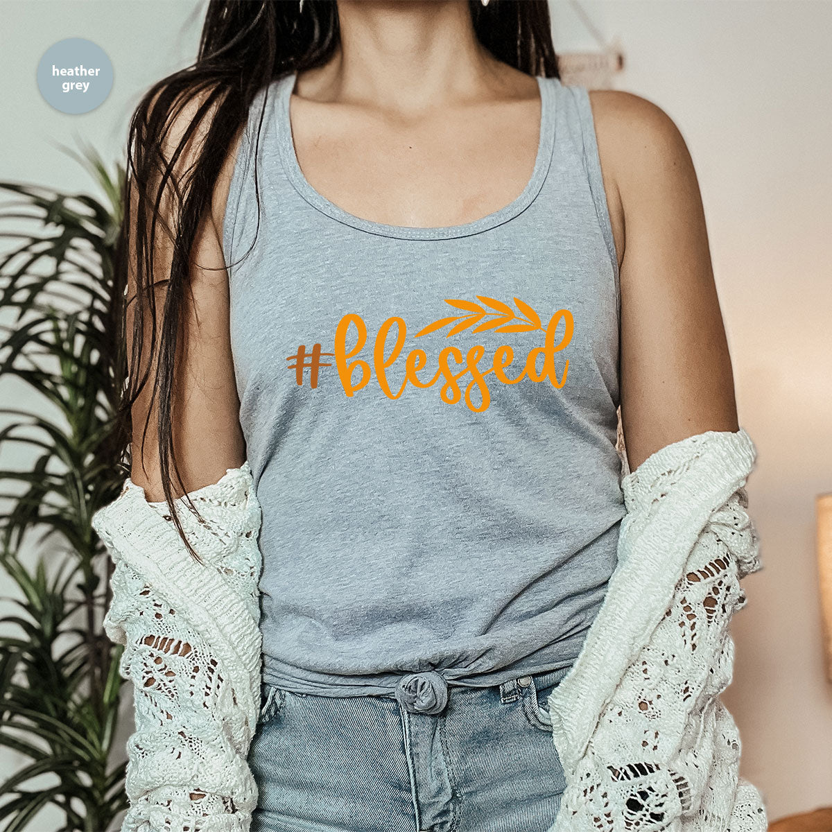 Cute Blessed T-Shirt, Fall Leaves Graphic Tees, Gift for product image 13