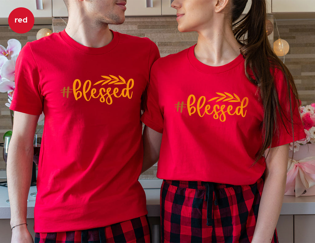 Cute Blessed T-Shirt, Fall Leaves Graphic Tees, Gift for product image 17