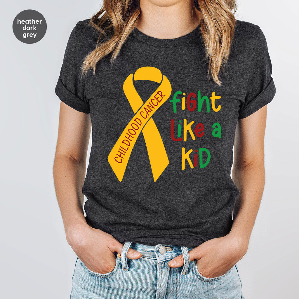 Fighting Like A Kid Shirt, Cancer Fight Childhood Canver product image 96
