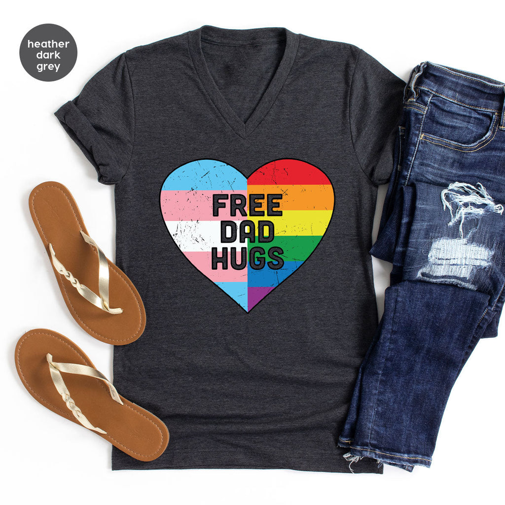 Free Dad Hugs Shirt, LGBT Pride T-Shirt product image 4