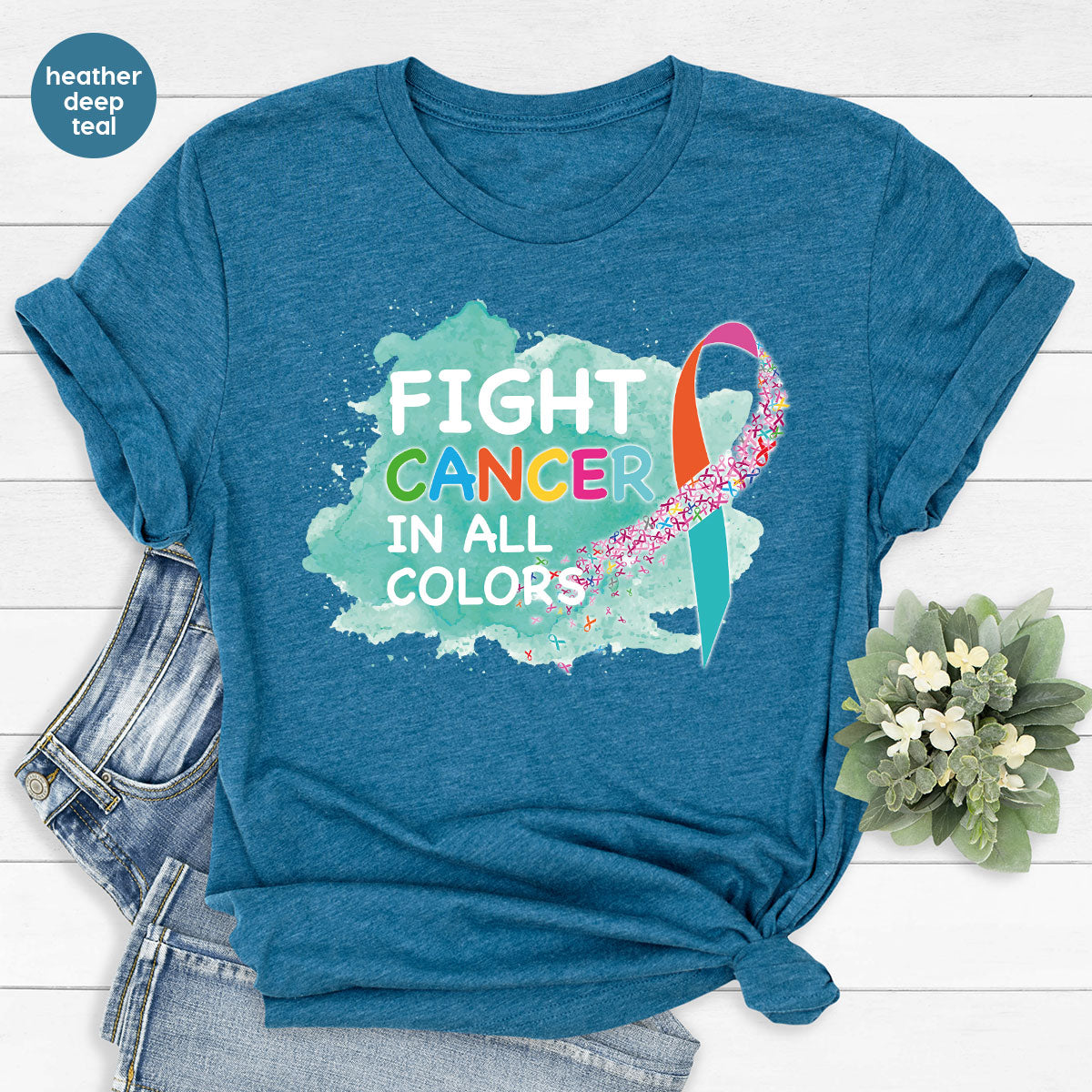 Fight Against Cancer Shirt, Warrior T-Shirt, With All Colors product image 104
