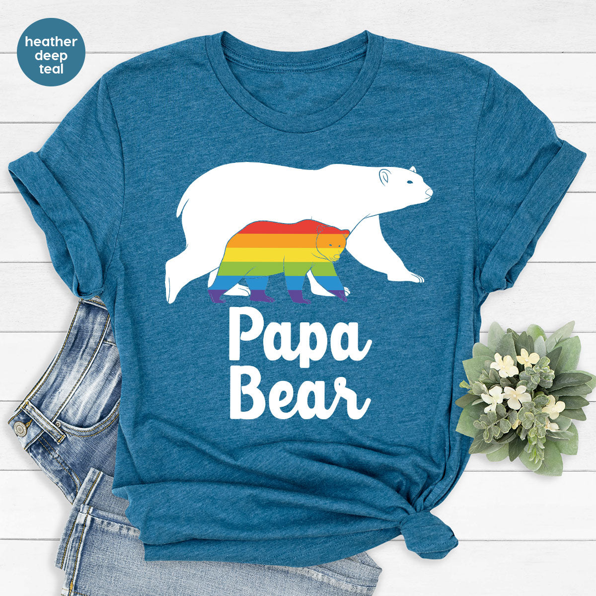 Papa Bear Shirt, T-Shirt, LGBT Rainbow Tee product image 1
