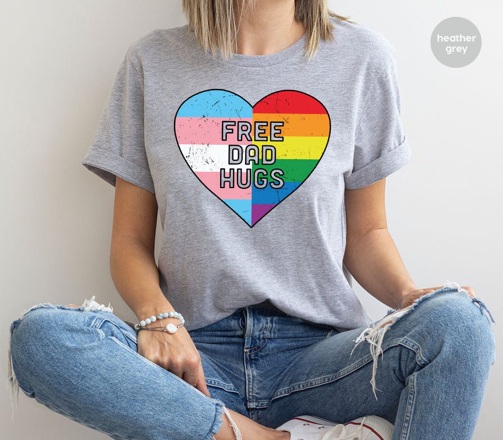 Free Dad Hugs Shirt, LGBT Pride T-Shirt product image 6