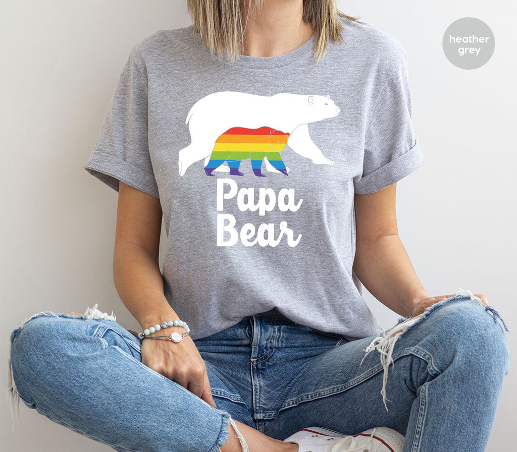 Papa Bear Shirt, T-Shirt, LGBT Rainbow Tee product image 2