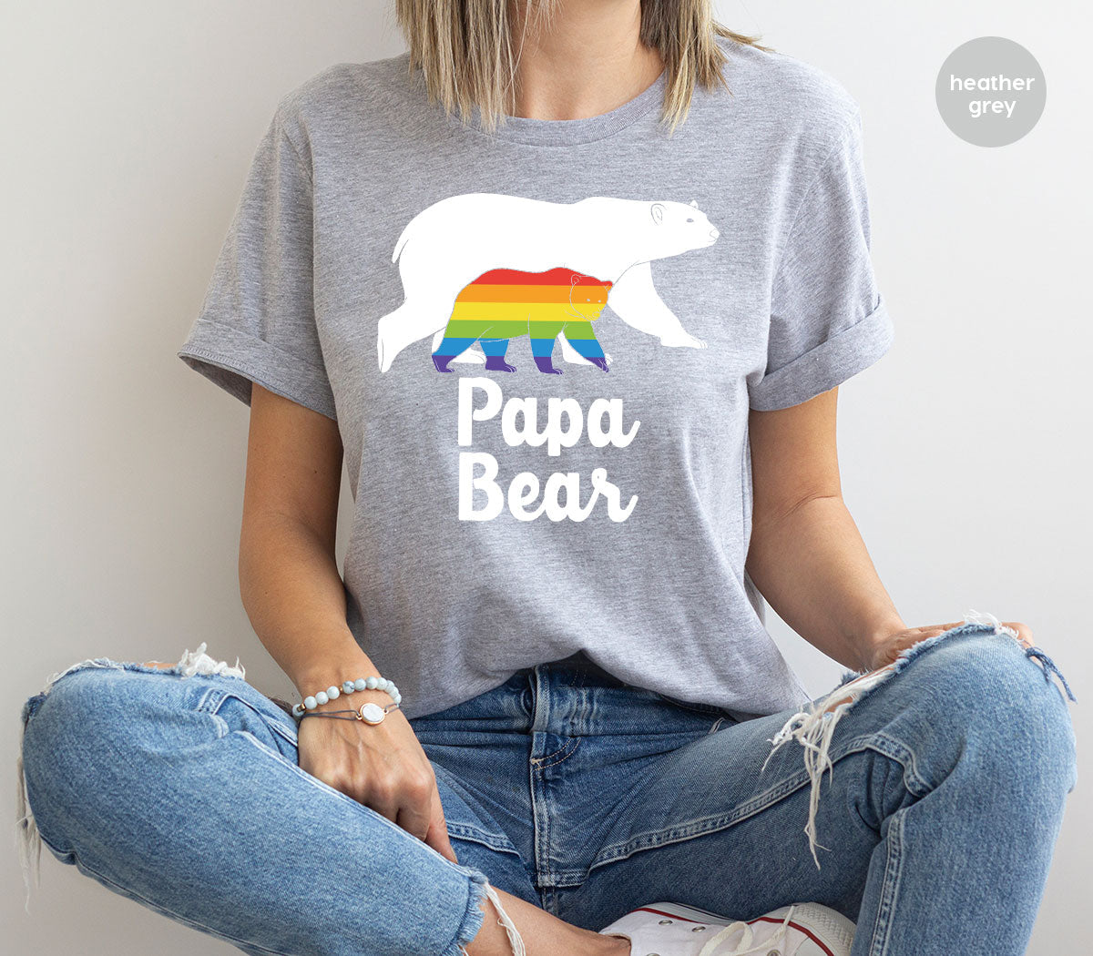 Papa Bear Shirt, T-Shirt, LGBT Rainbow Tee product image 2