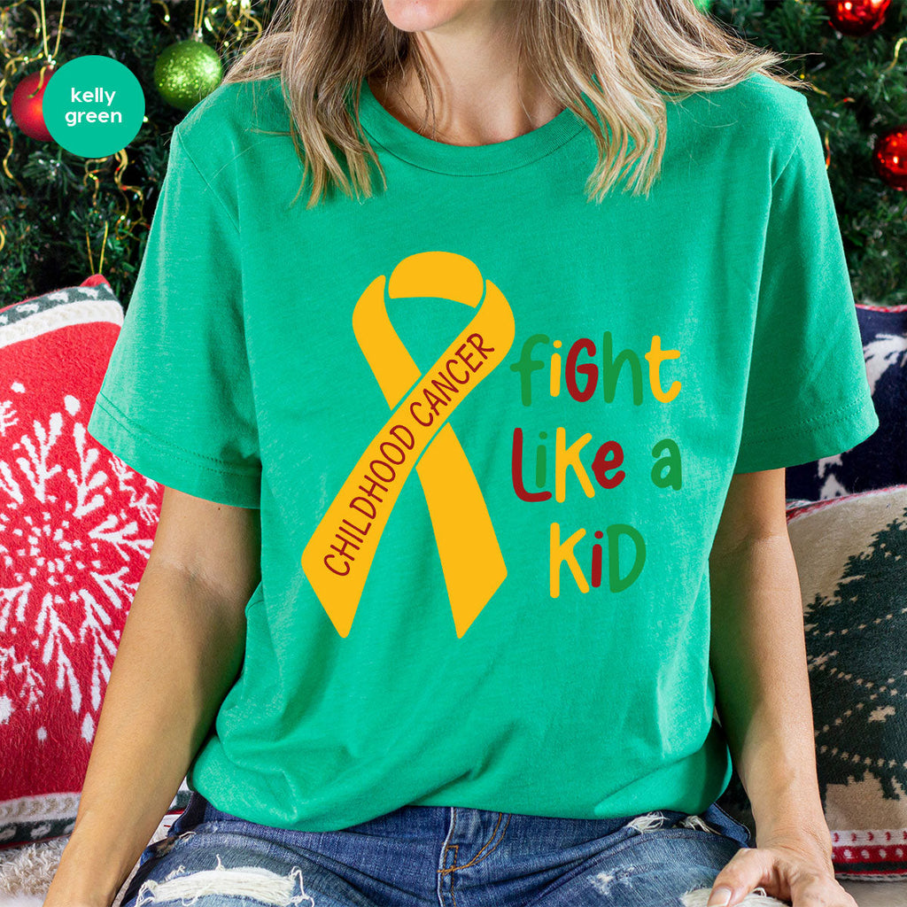 Fighting Like A Kid Shirt, Cancer Fight Childhood Canver product image 100