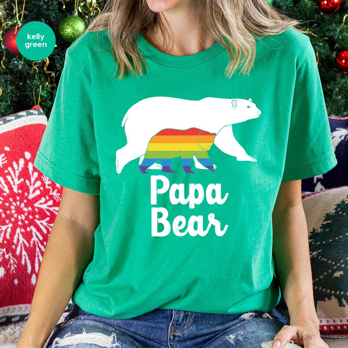 Papa Bear Shirt, T-Shirt, LGBT Rainbow Tee product image 4