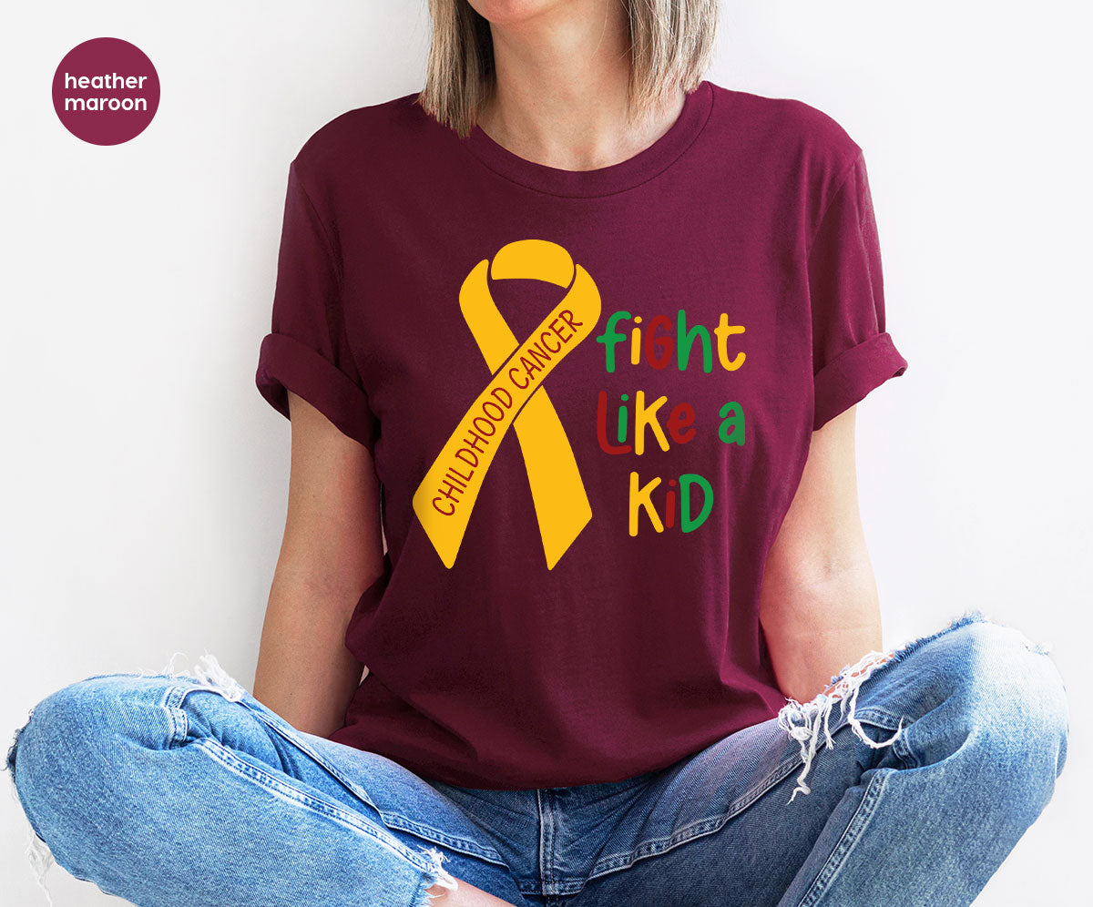 Fighting Like A Kid Shirt, Cancer Fight Childhood Canver product image 102