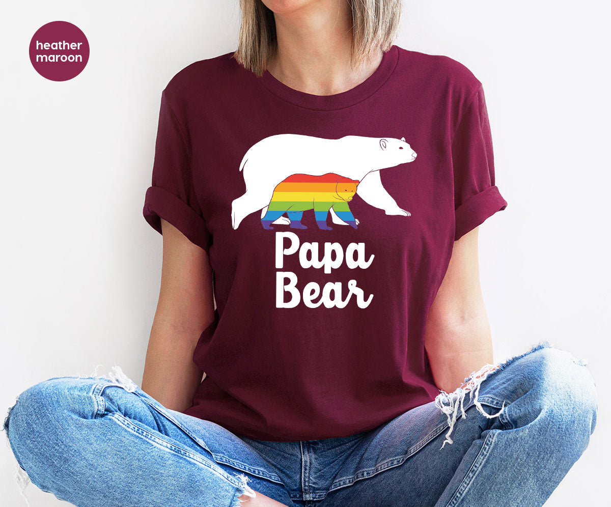 Papa Bear Shirt, T-Shirt, LGBT Rainbow Tee product image 6