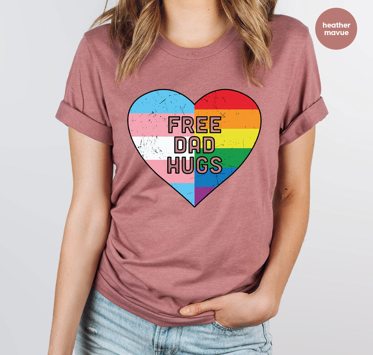 Free Dad Hugs Shirt, LGBT Pride T-Shirt product image 11