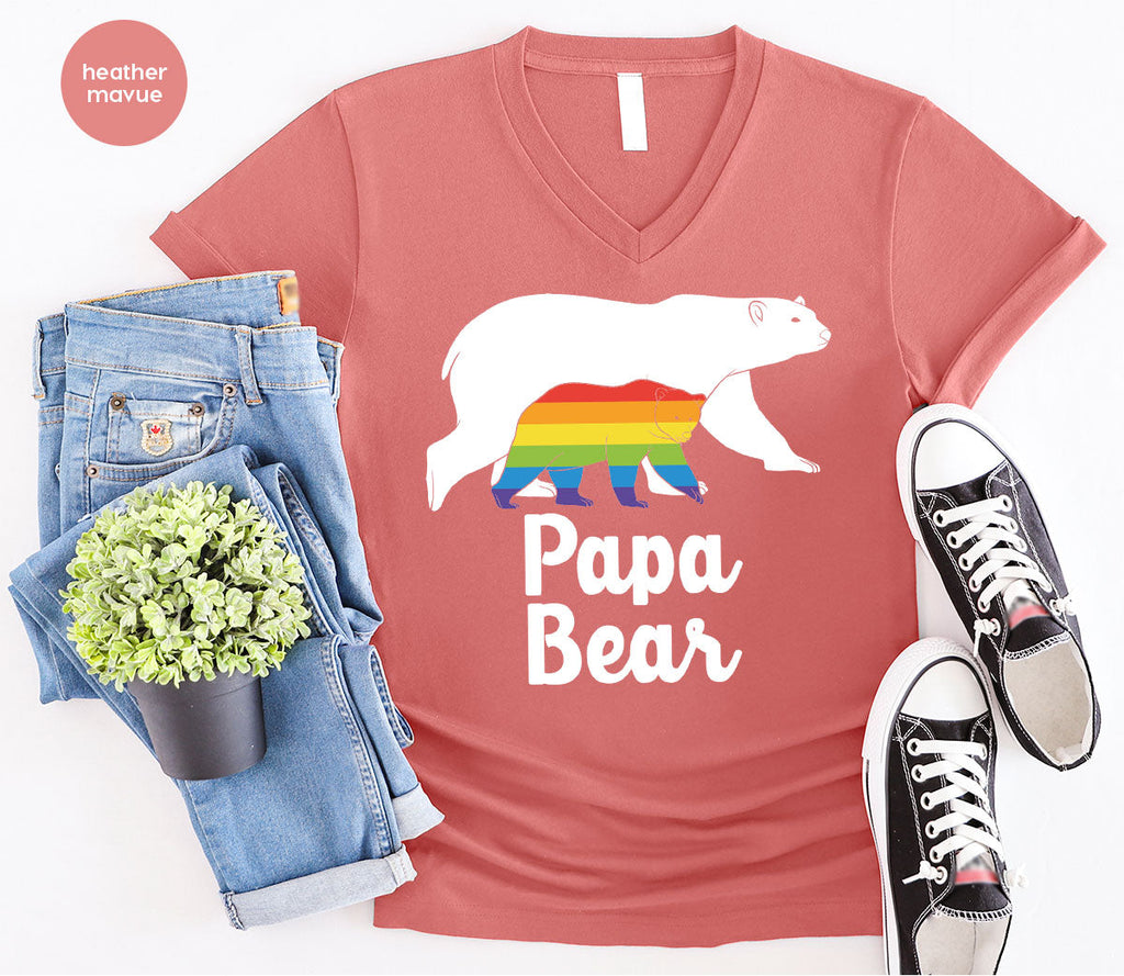 Papa Bear Shirt, T-Shirt, LGBT Rainbow Tee product image 8