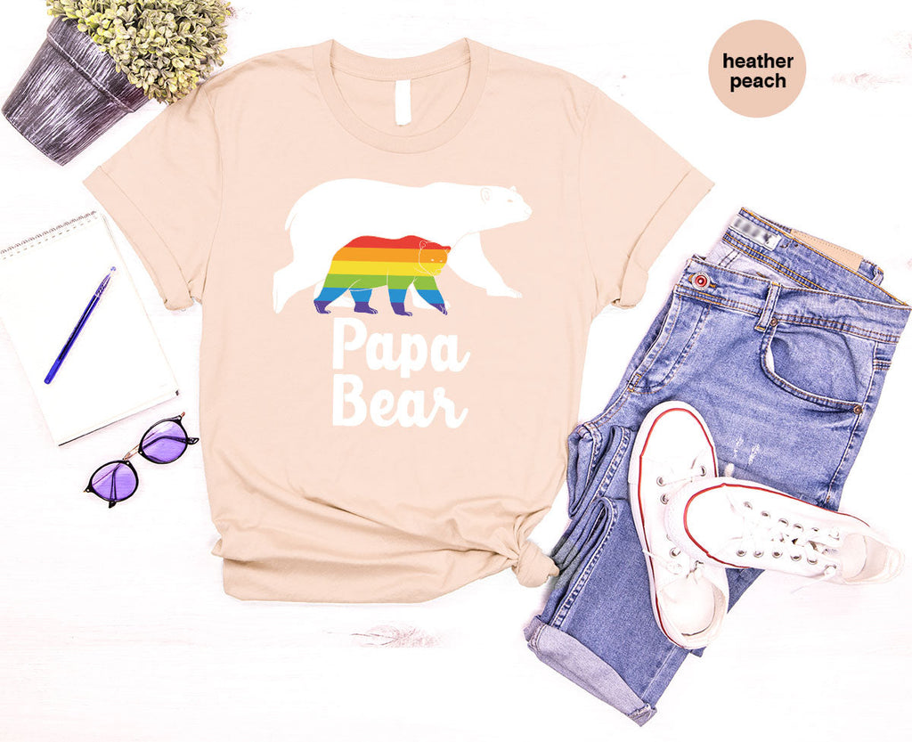 Papa Bear Shirt, T-Shirt, LGBT Rainbow Tee product image 9