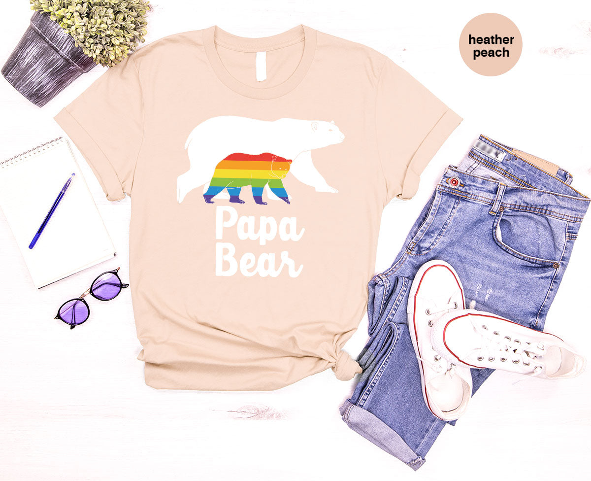 Papa Bear Shirt, T-Shirt, LGBT Rainbow Tee product image 9