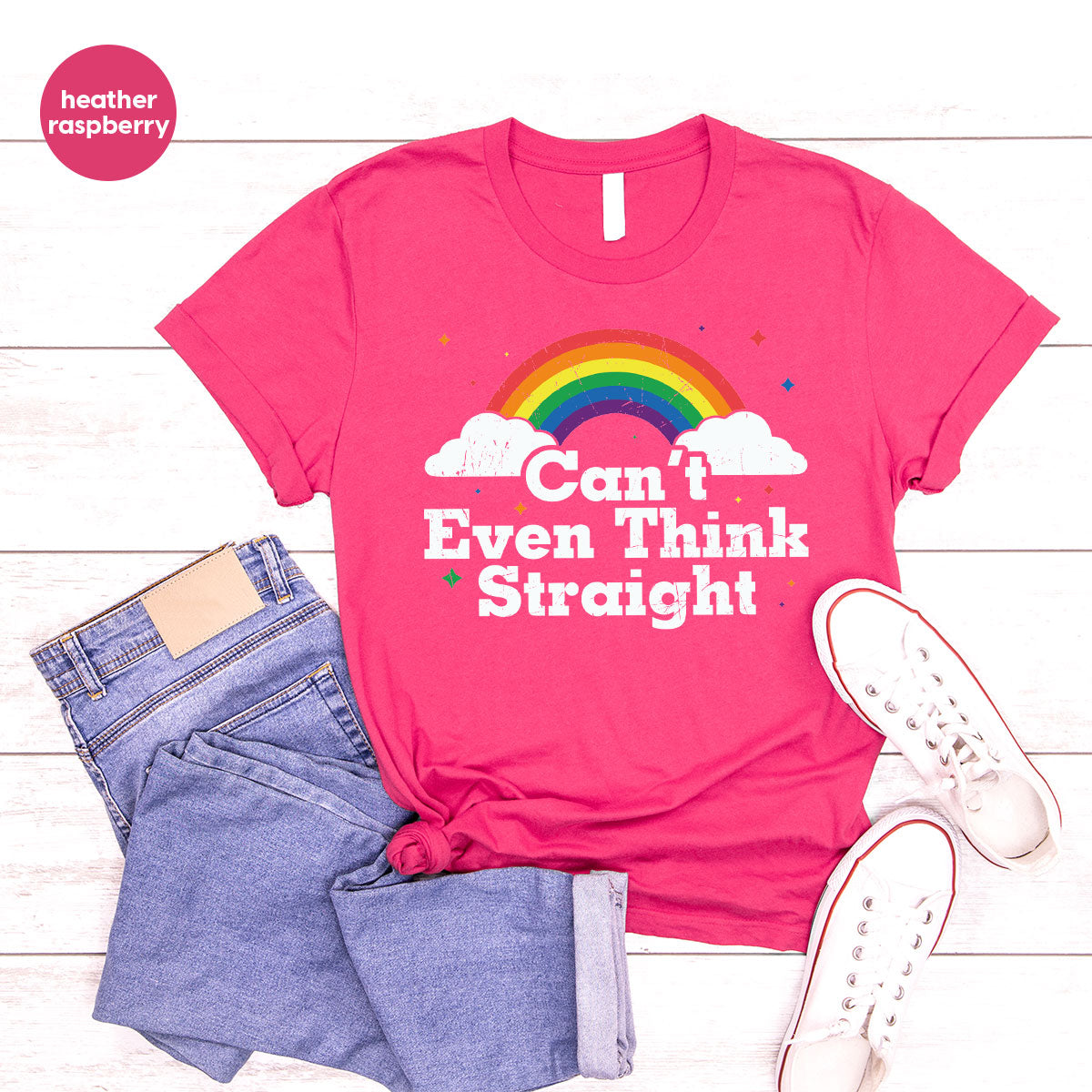 Can I Even Think Straight Shirt, Rainbow T-Shirt, LGBT product image 14
