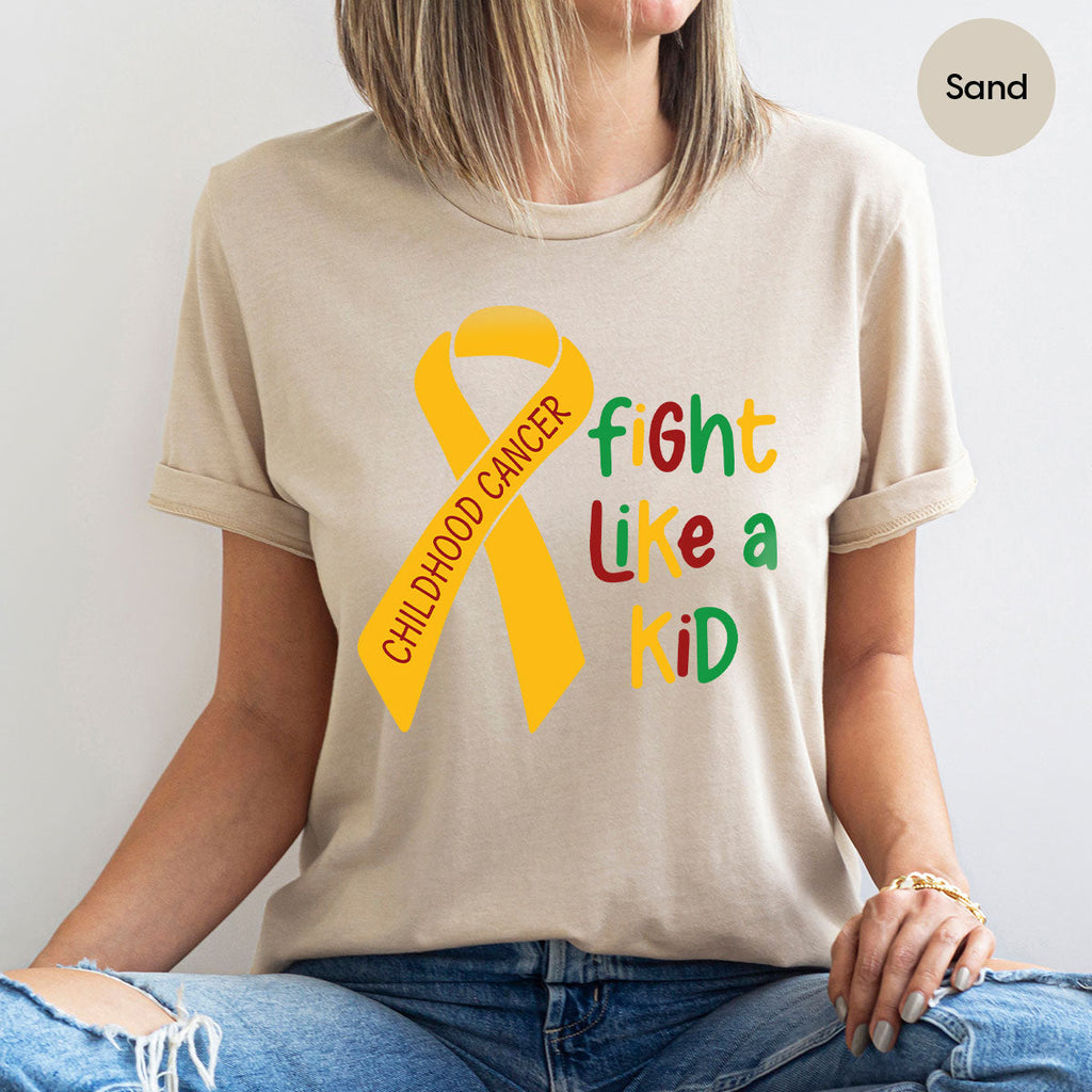 Fighting Like A Kid Shirt, Cancer Fight Childhood Canver product image 2