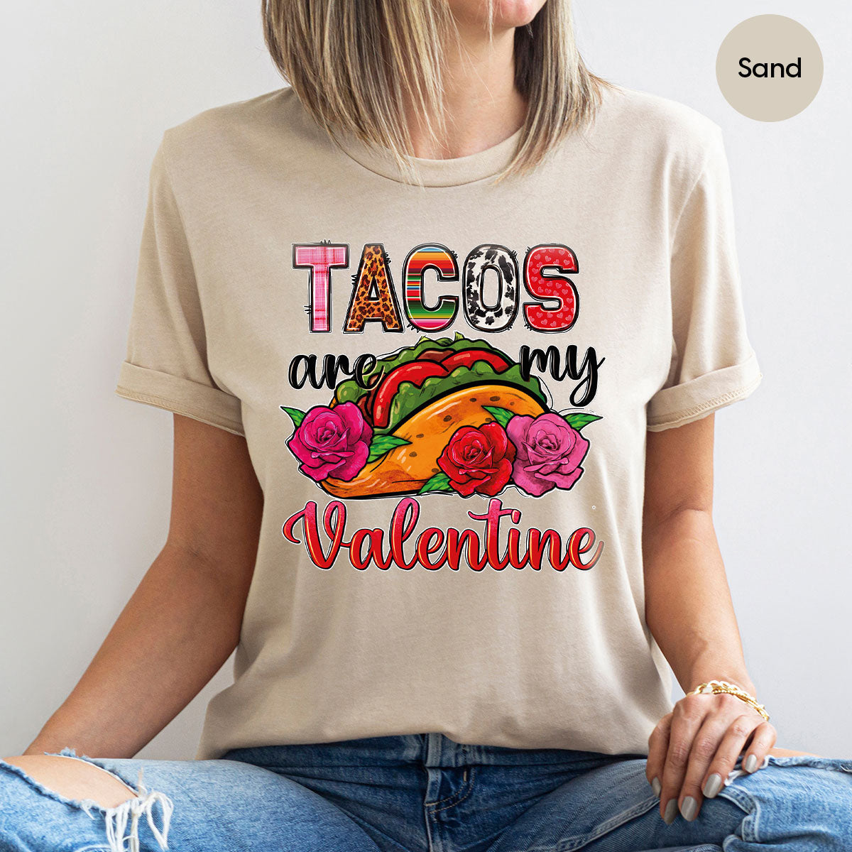 Tacos Are My Valentine Shirt, Gift To My Taco Lover, product image 16