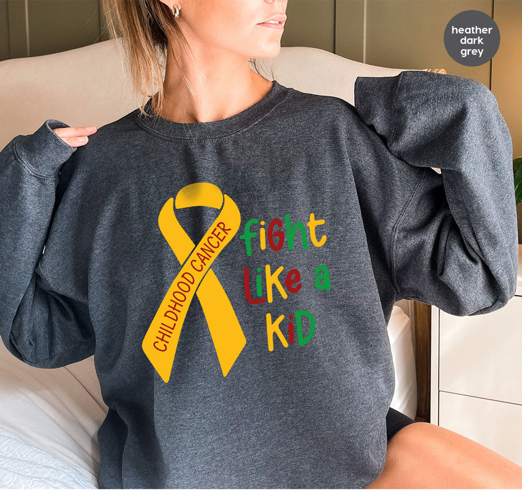 Fighting Like A Kid Shirt, Cancer Fight Childhood Canver product image 3