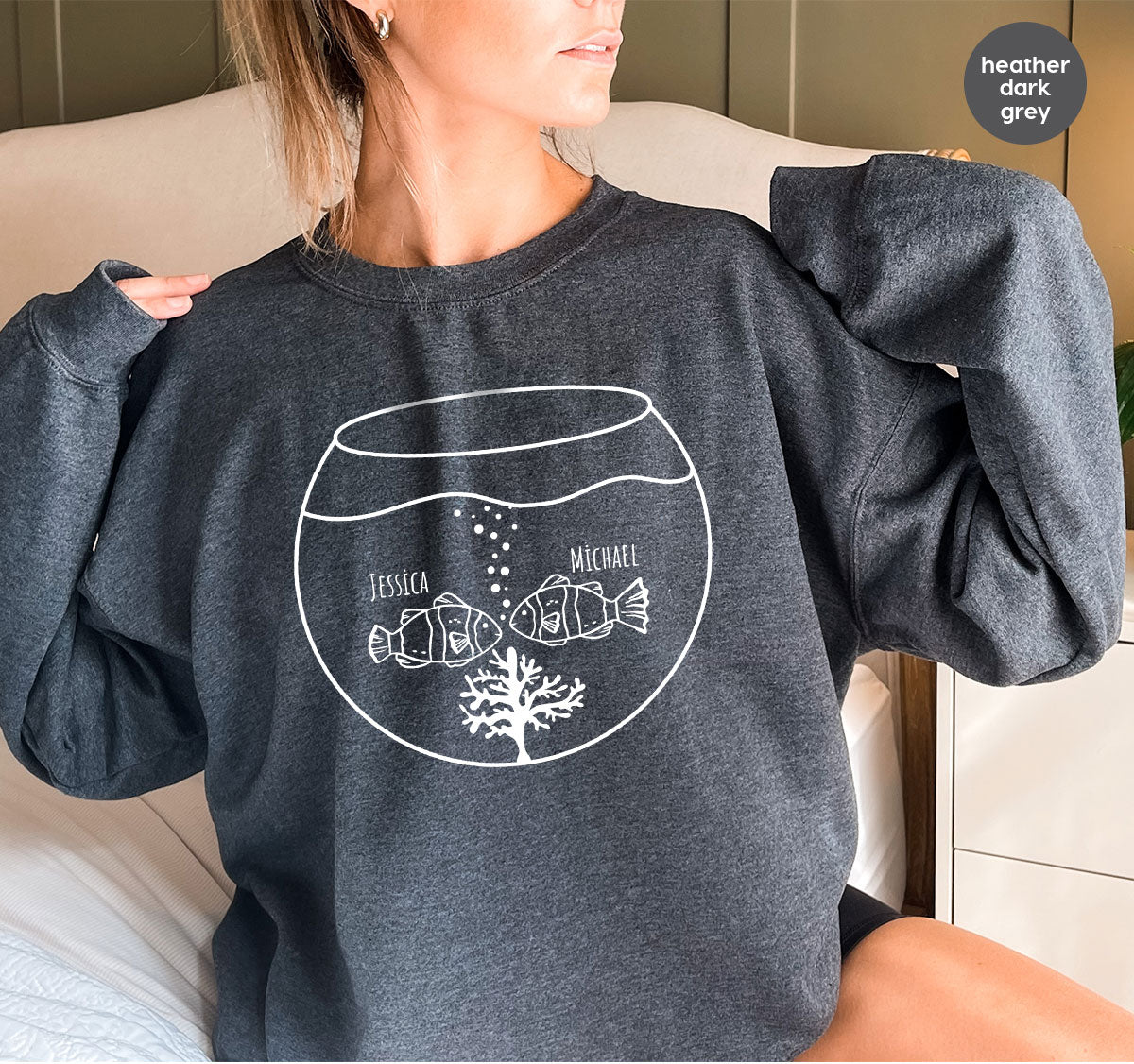Fish Couple Shirt, Custom Name on T-Shirt, Gift for Couples product image 16