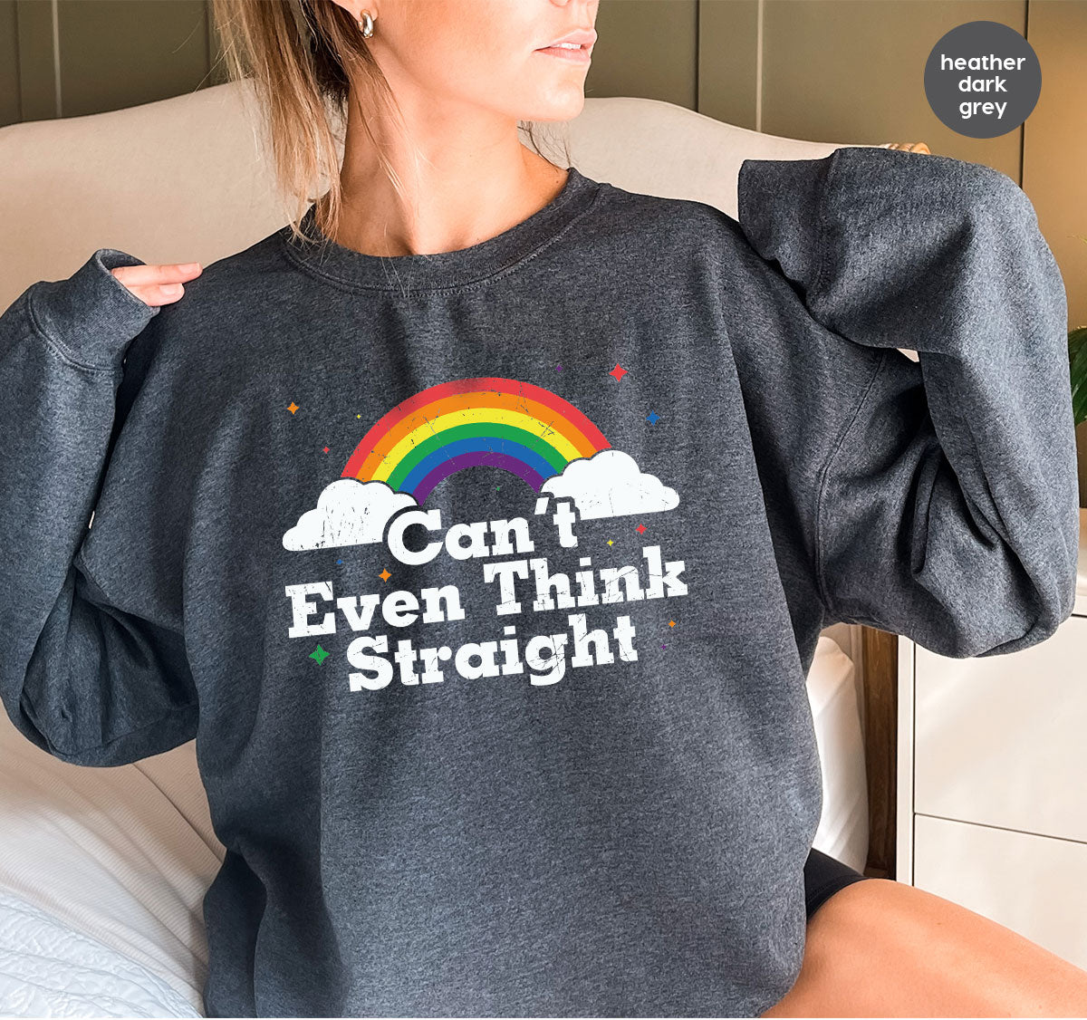 Can I Even Think Straight Shirt, Rainbow T-Shirt, LGBT product image 17