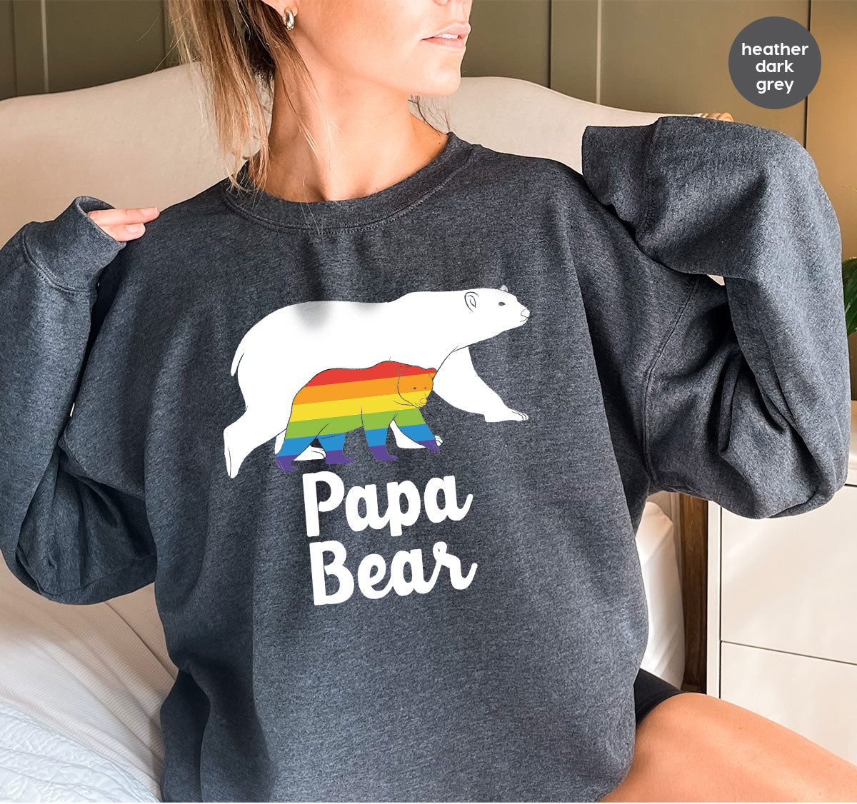 Papa Bear Shirt, T-Shirt, LGBT Rainbow Tee product image 13