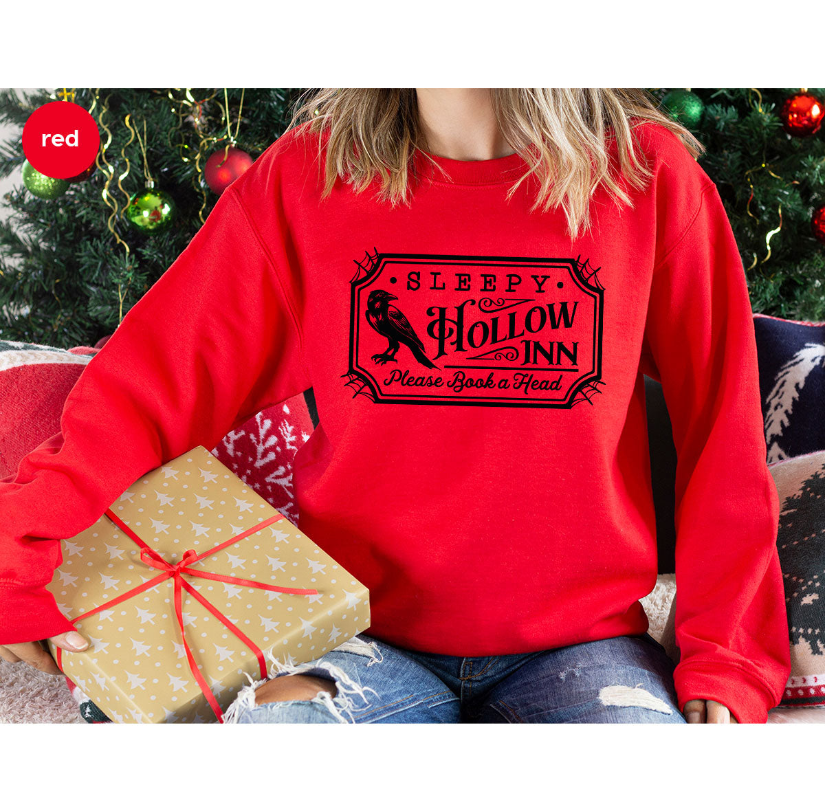 Halloween Crewneck Sweatshirt, Crow Graphic Tees, Gift for product image 67