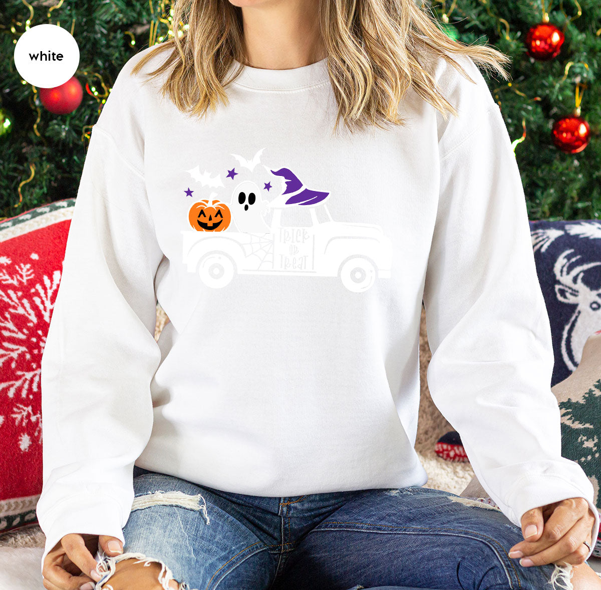 Halloween Sweatshirt, Gifts, Pumpkin Graphic Tees, Spooky product image 9