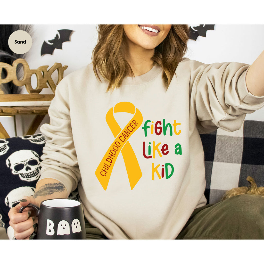 Fighting Like A Kid Shirt, Cancer Fight Childhood Canver product image 4