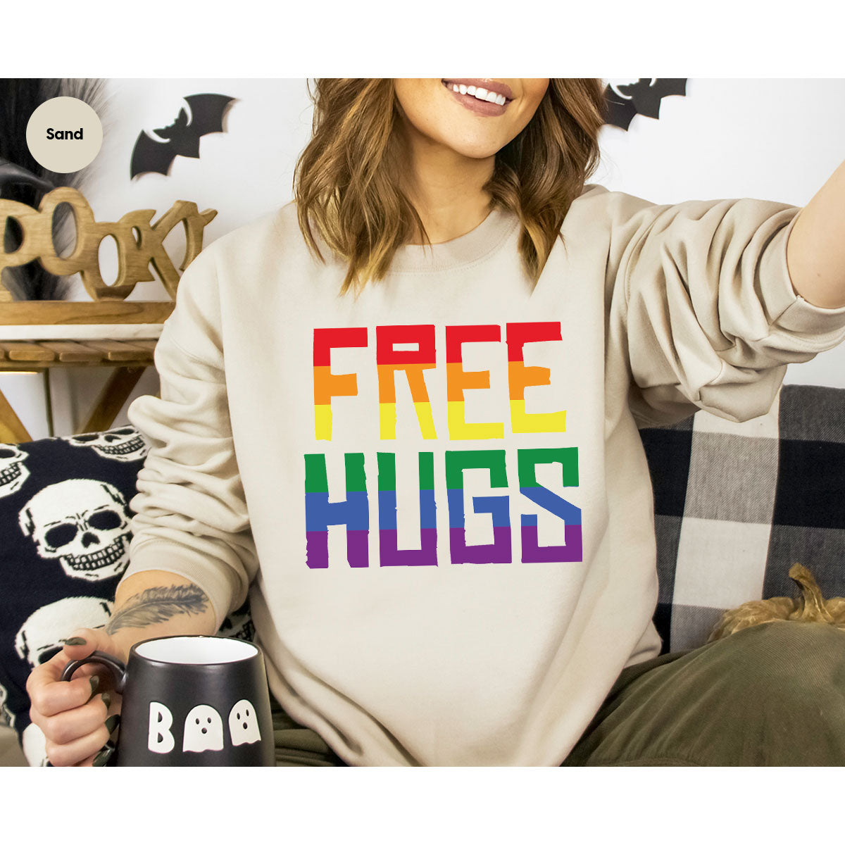 Cute LGBT Shirt, Free Hugs T-Shirt, Lovely Pride for product image 16