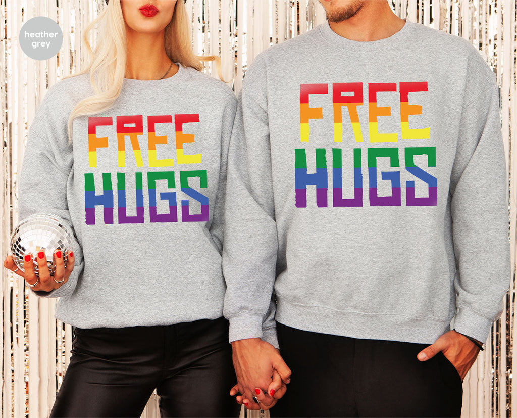 Cute LGBT Shirt, Free Hugs T-Shirt, Lovely Pride for product image 19
