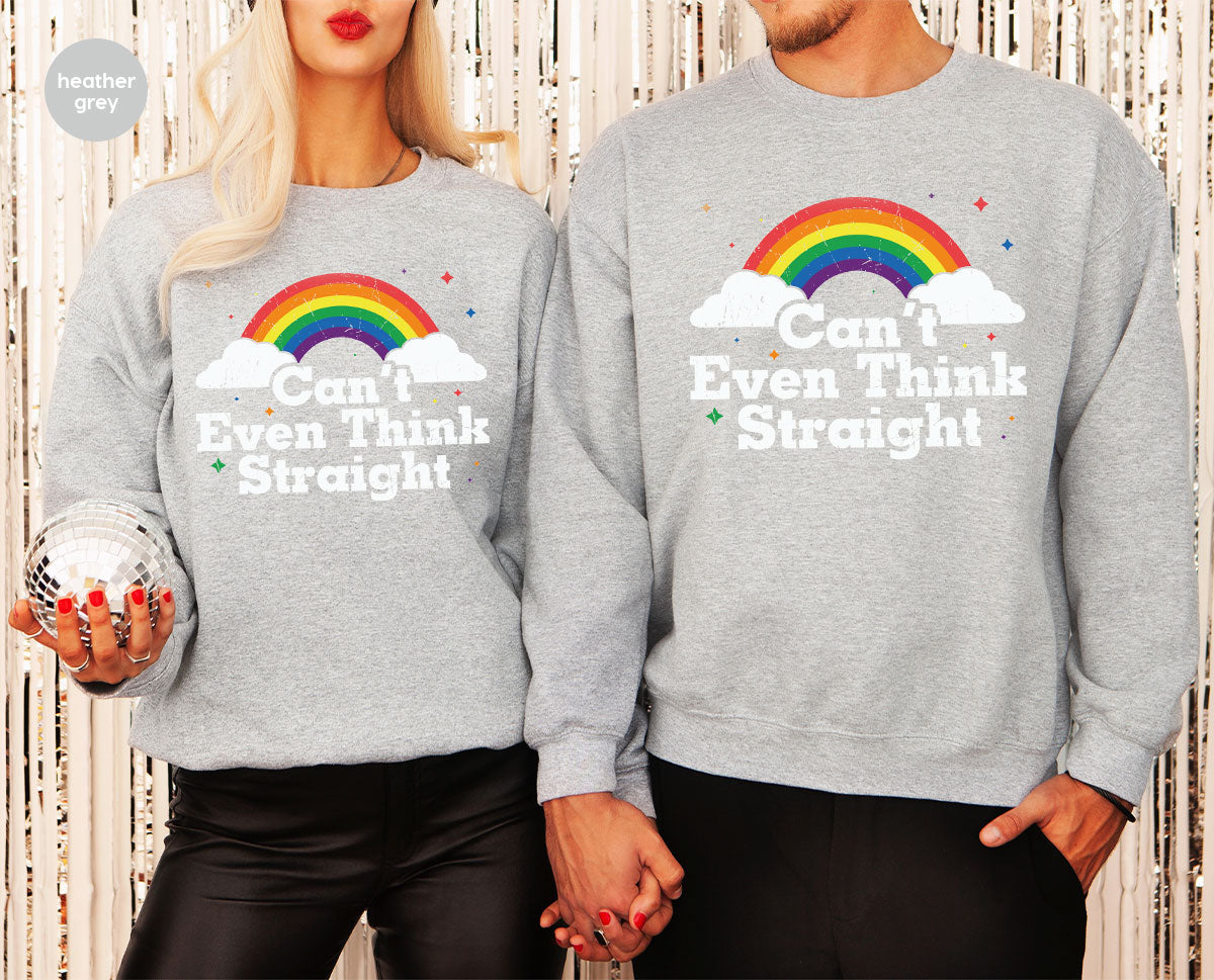 Can I Even Think Straight Shirt, Rainbow T-Shirt, LGBT product image 21