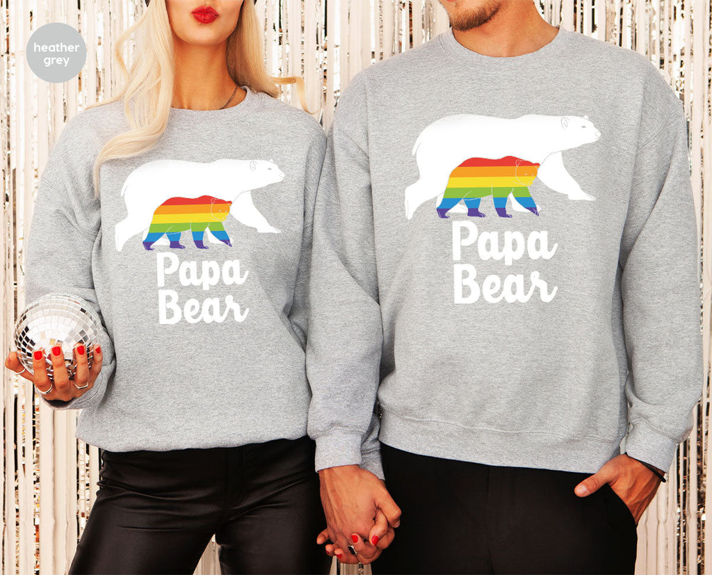Papa Bear Shirt, T-Shirt, LGBT Rainbow Tee product image 17