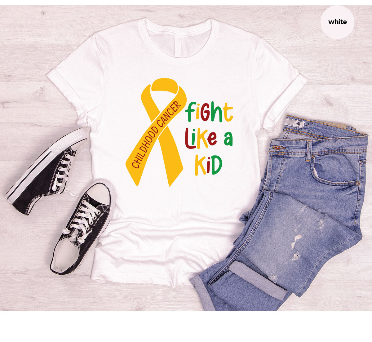 Fighting Like A Kid Shirt, Cancer Fight Childhood Canver product image 7