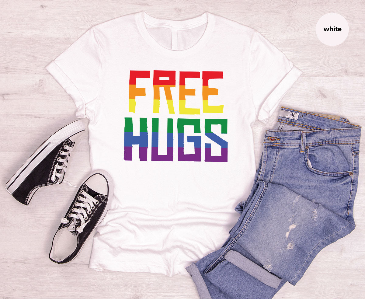 Cute LGBT Shirt, Free Hugs T-Shirt, Lovely Pride for product image 21